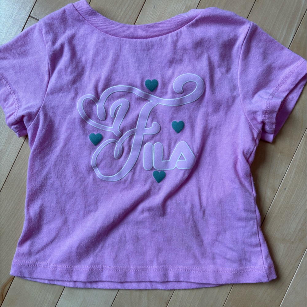Fila Pink Kids Tee with Heart Accents